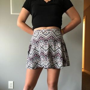 Pink Print Mini Skirt